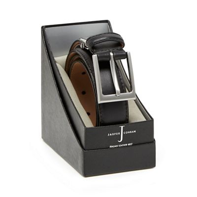 J by Jasper Conran Black Italian leather belt in a gift box